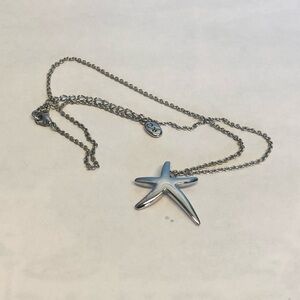 Starfish Pendant Necklace - Silver Tone